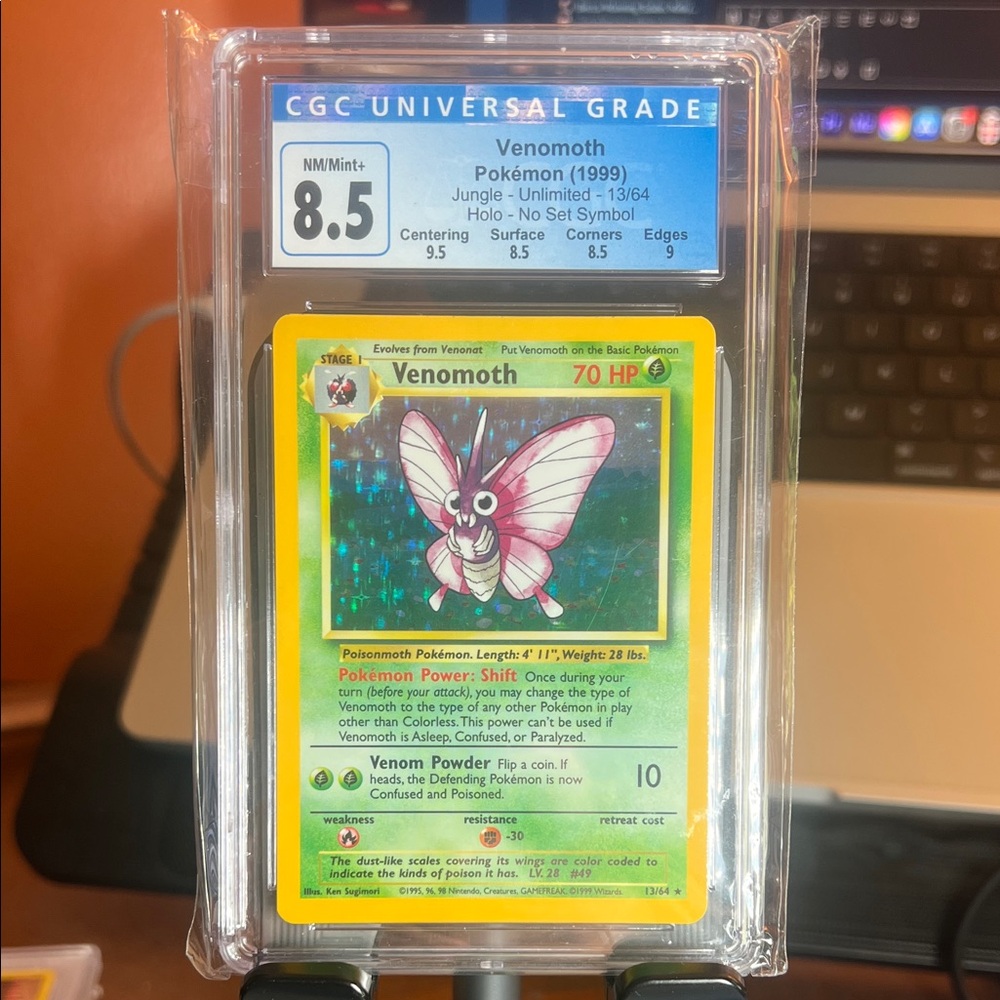 Pokemon Venomoth Card - Vibrant Yellow and Green